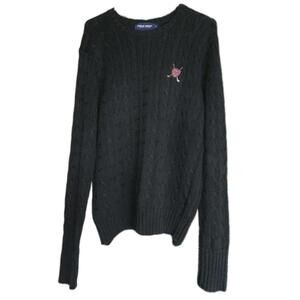 Polo Ralph Lauren Cable Knit Sweater Pullover Roll Neck Mock Y2K 90s Size Small